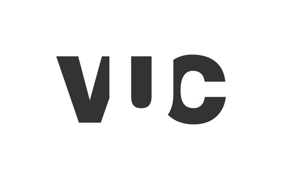 VUC logo design. Initial letter V U C bold font style for tech startups, consulting, corporate branding. Creative company name, headlines typography identity, trendy logotype.