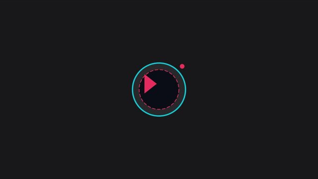 Minimalist circular loading spinner animation with rotating play for digital interface and user experience 4k