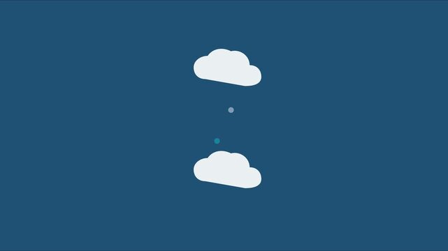 Minimalist cloud data transfer animation: seamless digital syncing and cloud computing concept 4k