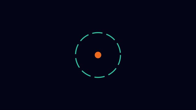 Minimalist loading spinner animation with rotating dashed circle and central dot 4k progress indicator