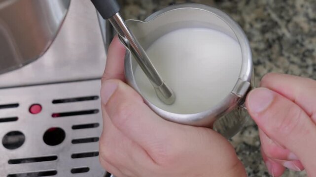 Steaming Milk with Vintage Espresso Machine Wand