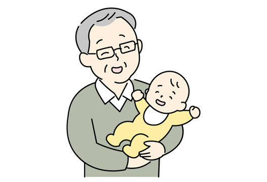 Happy Grandparents Holding Smiling Babies Together With Love