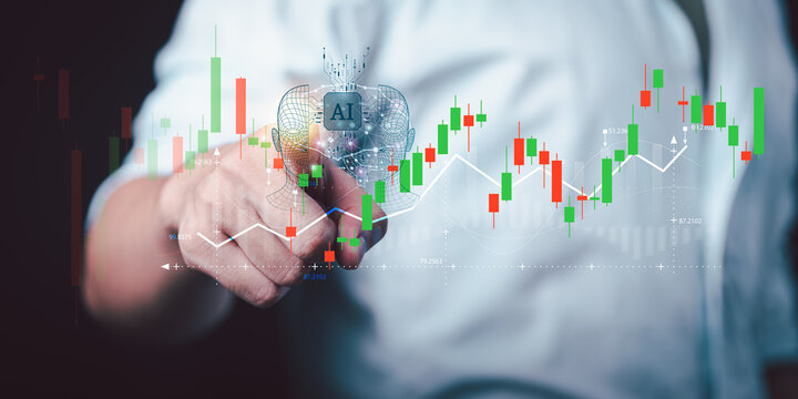Financial analyst uses AI for stock market analysis, trading prediction, investment strategy, price forecasting, predictive analytics, and risk assessment to support data-driven financial decisions.