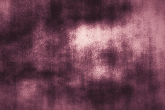 Burgundy distressed grunge background with deep maroon tones and pink highlights featuring thin scratch marks for vintage aesthetics and dark art.