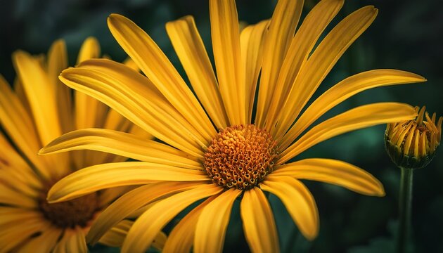 Closeup Of Yellow Euryops Chrysanthemoides Flowers