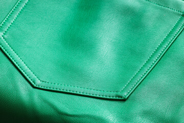 Fashion design and luxury apparel, green leather pocket detail on trousers with high quality...