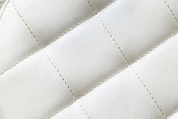 Luxury interior design and home decor, white quilted leather texture with stitching pattern for furniture upholstery and modern minimalist background © Pixel-Shot
