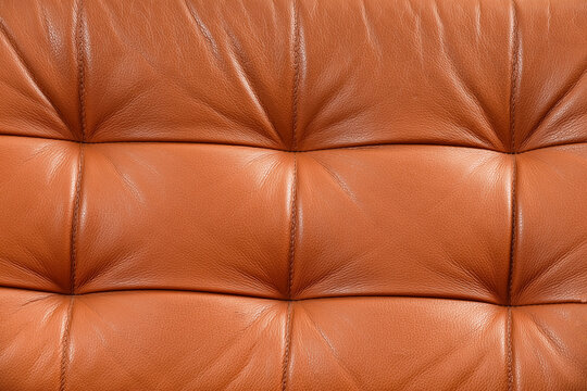 Luxury interior design and furniture concept, brown leather upholstery texture with tufted pattern and soft folds on a classic sofa or armchair