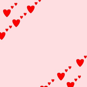 Decorative corner with heart pattern on pink background