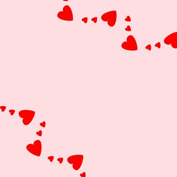 Decorative corner with heart pattern on pink background