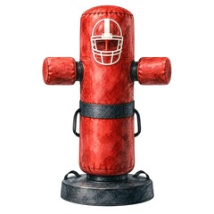 Fototapeta premium Watercolor Football Blocking Dummy Clipart - Isolated Clipart for Cozy Autumn Season 