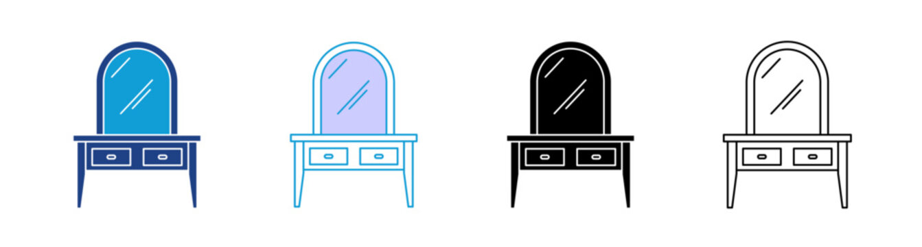 Furniture Icon Set Multiple Style