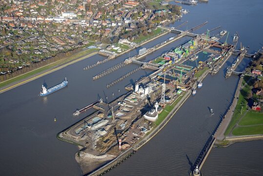 North Baltic Canal, lock, Brunsb&uuml;ttel, NOK, Kiel Canal, Schleswig Holstein, Germany, construction, federal waterway, construction site, new, new construction, conversion, canal, logistics