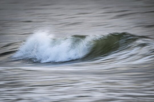 Breaking wave, long exposure, Houvig Beach, North Sea, Denmark