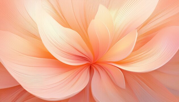 Radiant Soft Peach Flower Petal Radial Abstract Background For Spring Poster And Greeting Card Design