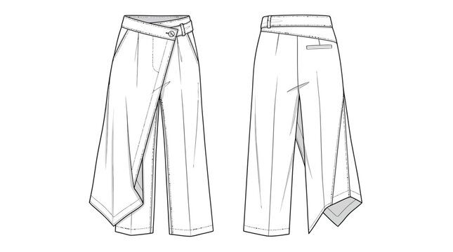 Fashion illustration of culottes pants