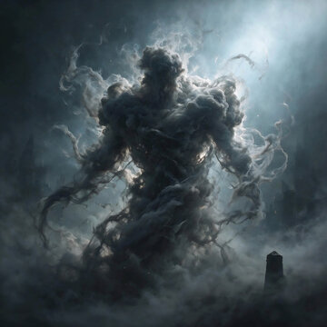 Swirling Dark Smoke Cloud