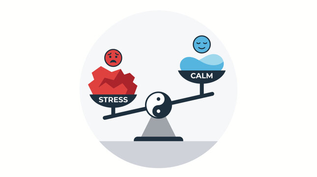 Abstract Icon of Weight Scale Balancing Stress and Calm