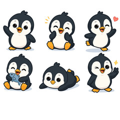 Obraz premium set of penguin pose