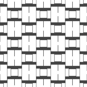 Black and White Geometric Woven Seamless Pattern