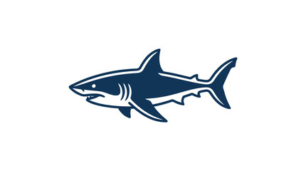 Naklejka premium Modern shark silhouette line art logo.