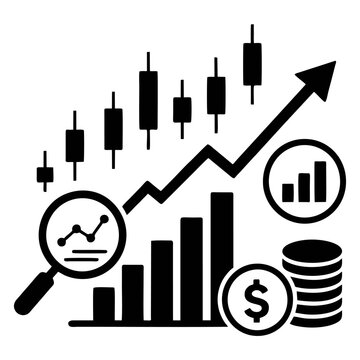 icon representing the stock market and investment