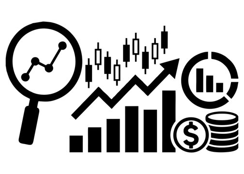 icon representing the stock market and investment