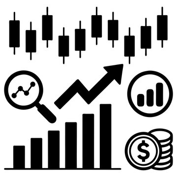 icon representing the stock market and investment