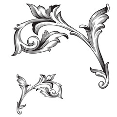 Elegant vintage floral filigree scroll ornaments isolated on white background © LuminaMotion Assets
