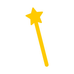 Yellow magic wand icon isolated on white background © LuminaMotion Assets