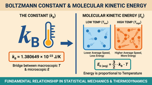 Boltzmann Constant and Molecular Kinetic Energy Chart