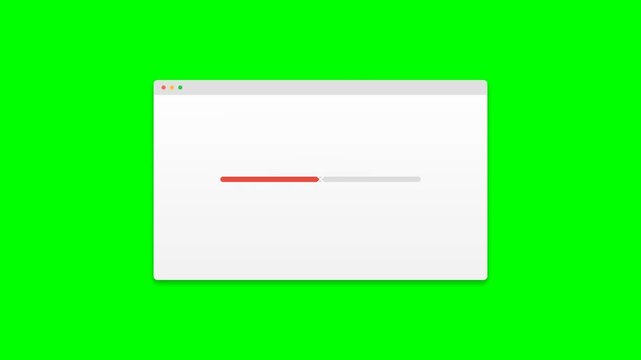 Web Browser Window with Loading Bar Showing Request Failed Error 504 Message on Green Screen