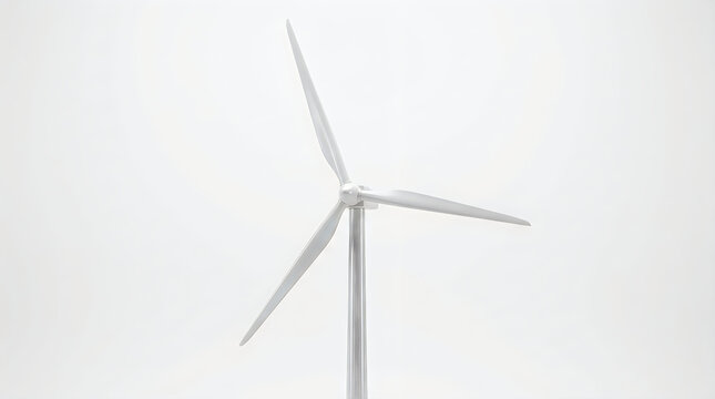 Modern wind turbine rotating against a bright overcast sky showing clean energy generation concept