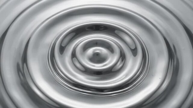 abstract silver metallic liquid drop ripple motion background loop