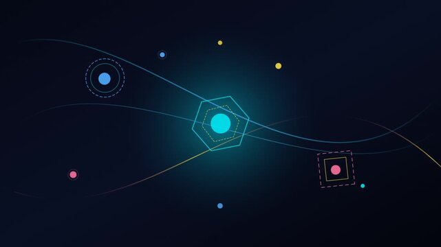 Futuristic Digital Network Visualization With Glowing Nodes.