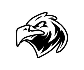 Naklejka premium Angry crow bird mascot head vector illustration isolated on white background