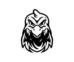 Naklejka premium Angry crow bird mascot head vector illustration isolated on white background