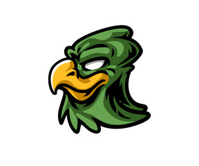 Naklejka premium Angry crow bird mascot head vector illustration isolated on white background