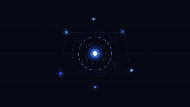 Futuristic glowing orbit pattern video sequence.