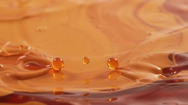 abstract caramel and coffee liquid swirl background close up