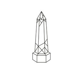 Naklejka premium Geometric Obelisk Outline