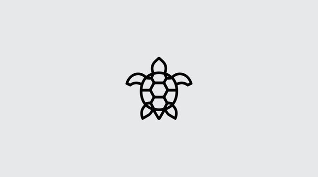 Black turtle outline icon on gray background