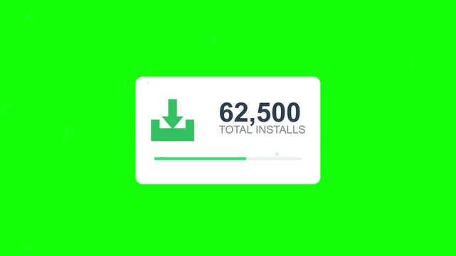 Green Screen App Download Counter Milestone Animation.