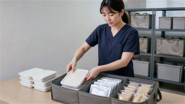医療職員が準備する施設向け非常食