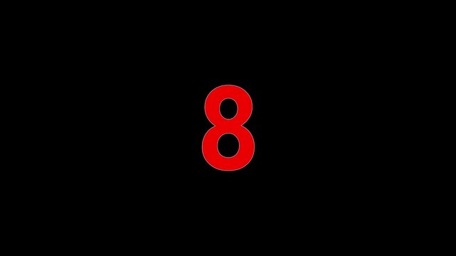 rad bold Digital Number Counter Animation 1 to 100 Count Up on Black Background