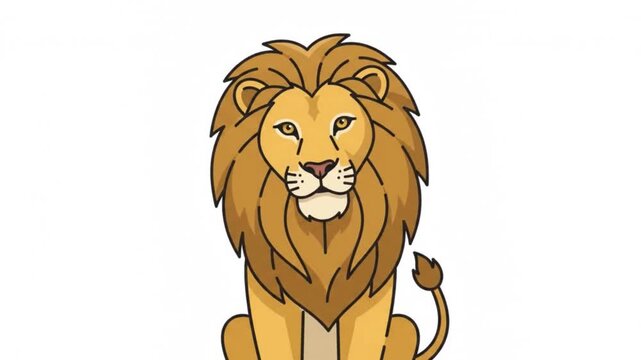 Majestic Lion Natural Micro-Motion Animated Vector Icon