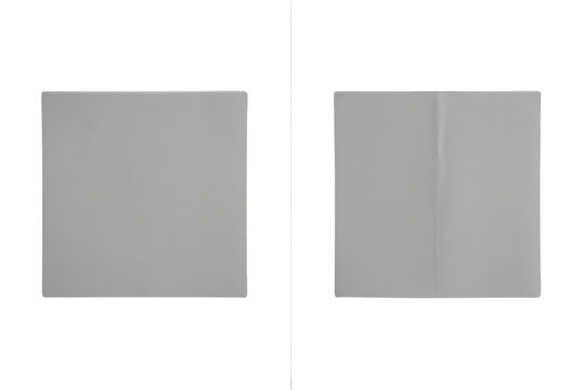 Zwei quadratische graue Paneele oder Texturfl&auml;chen auf einem rein wei&szlig;en Hintergrund, die ein minimalistisches und modernes Designkonzept f&uuml;r grafische Layouts und digitale Mockups darstellen.