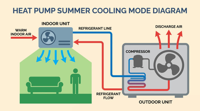 Heat Pump Summer Cooling Mode Diagram