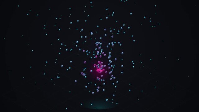Futuristic Voxel Sphere Abstract 3D Render