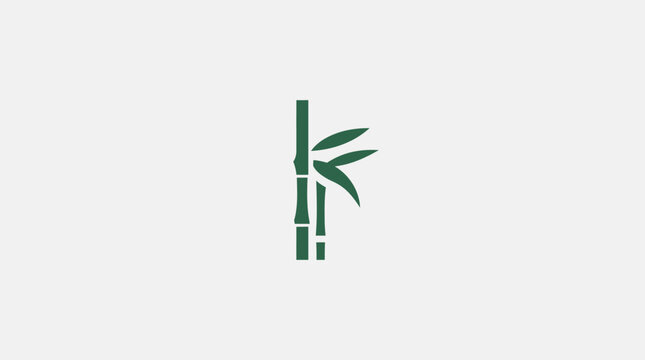 Green bamboo shoot plant icon logo design.